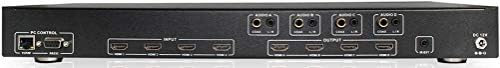 מקיף CSW-HD44014K Pro AV/IT 4K 4x4 מתג מטריקס HDMI; תומך ברזולוציות וידאו של 18 גרם עד 4K@60, וידאו תלת-ממדי, ועד 16 ביטים/ערוץ; HDMI2.0,