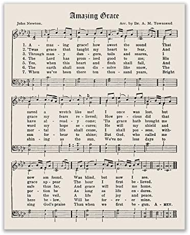מזמורים נוצריים דתיים - סט של 4 הדפסי צילום - תמונות מוסיקה של גיליונות גוספל