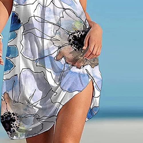 שמלת מיני סקסית לנשים, מועדון קיץ עם צווארון קלע חולצת טי פרחונית מכפלת בגדי מועדון שמלה קצרה חוף רופפת