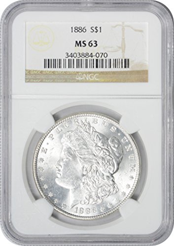 1886-P דולן דולר כסף, MS63, NGC