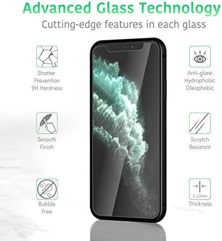 טוקוורקס אייפון 8 פלוס מגן מסך 3 מארז סרט זכוכית מחוסמת עמיד 0.33 ממ קשיות 9 שעות ואייפון 11 מגן מסך פרו 3 מארז סרט זכוכית מחוסמת עמיד