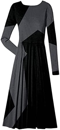 שמלות רשמיות לנשים אופנה מזדמן מודפס עגול צוואר סוודר ארוך שרוול שמלת לסרוג קוקטייל שמלה