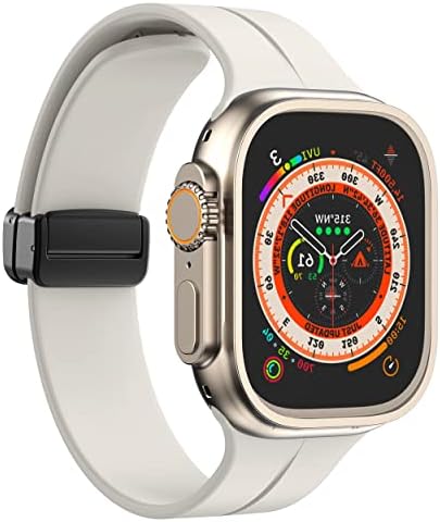 Meyzeli תואם להקת Apple Watch 49 ממ 45 ממ 44 ממ 42 ממ לגברים נשים, אבזם מגנטי רך סיליקון ספורט פס עבור Apple Watch Series 8 7 6 5 4 3