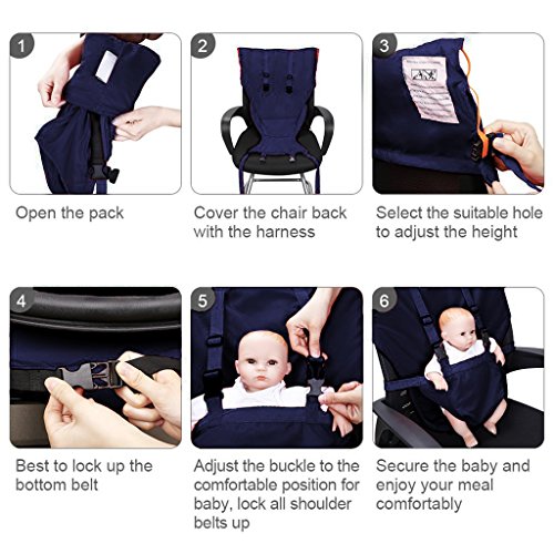 תינוק נייד גבוהה כיסא נסיעות לרתום מושב לפעוטות האכלה, בטיחות רחיץ בד לרתום עם רצועות מתכווננות כתף חגורה