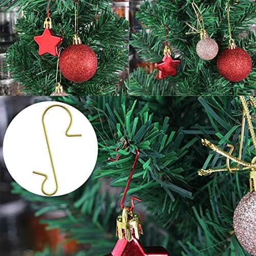Linmoijn 180 יחידות ווים בצורת S בצורת S נירוסטה קולבי עץ חג המולד ווים ווים קישוט לחג המולד, לגרבי חג המולד, עיצוב מסיבת חג המולד