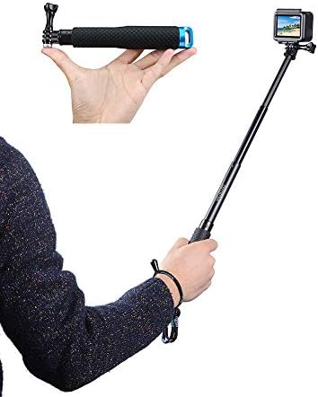 Vicdozia 19 '' סיומת Selfie Stick, נייד אחיזת יד אטומה למים מונופוד מונופוד מתכוונן תואם לגיבור Gopro Hero 10 9 8 7 6 5 4 3 Akaso SJCAM