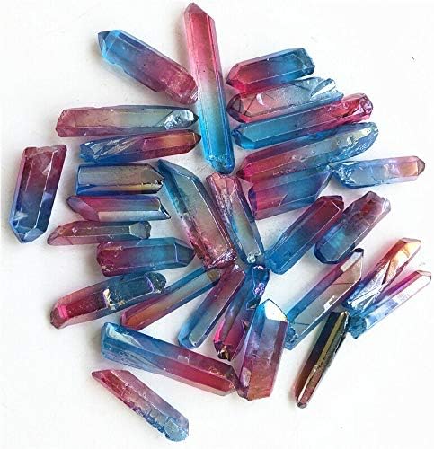Ruitaiqin Shitu 50 גרם Aura Quartz Crystal Point Titanium כחול ואדום Quartz Quartal Crystal אבנים ומינרלים ylsh118