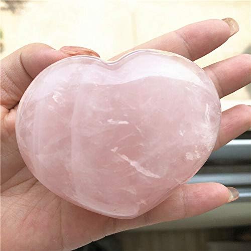 Binnanfang AC216 1PC בצורת לב ורד טבעי גביש לב אבן ורוד קוורץ דגימות ריפוי אבנים טבעיות ומינרלים קריסטלים ריפוי