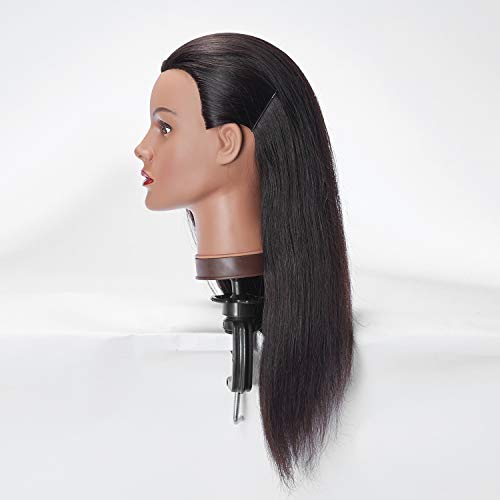 קישור שיער 24-26 בובת ראש עם שיער טבעי סטיילינג אימון ראש בובות לקוסמטיקה גמד מניקינס עיסוק ראש עם מעמד