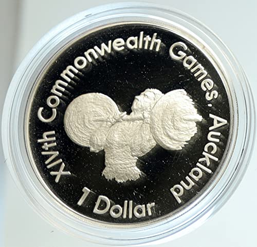 1989 NZ 1989 ניו זילנד XIV 1990 הרמת משקולות משקולות של Commonwealth דולר טוב לא מוסמך