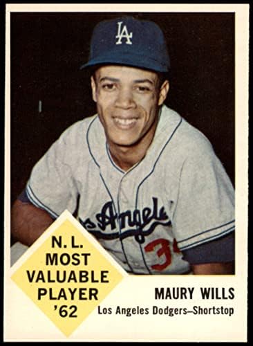 1963 Fleer 43 Maury Wills Los Angeles Dodgers Ex/MT Dodgers