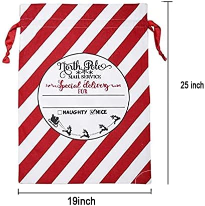 יוקאי 2 מארז שרוך חג המולד שקיות סנטה שקים-25 איקס 19 מתנה שקית אחסון שק אדום לשימוש חוזר כותנה עיצובים
