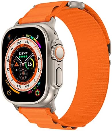 WKC לולאה אלפינית תואמת עם פס שעון Apple 42 ממ 44 ממ 45 ממ 49 ממ, טקסטיל ניילון לולאה אלפינית מחוספסת עם מתכת G -Hook תואם ל- Apple Watch