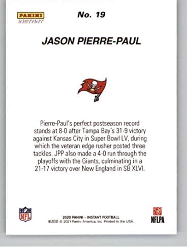 2021 Panini Super Bowl LV אלופה 19 ג'ייסון פייר-פאול טמפה מפרץ Buccaneers NFL כרטיס כדורגל NM-MT