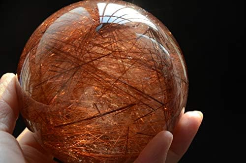 קריסטל קקסין, ריאל טיבט ההימלאיה האמיתי בגובה גבוה צלול אדום רוטלי רוטל קוורץ כדור כדור כדור אורב 3.42 אינץ 'ריפוי רייקי רוחני
