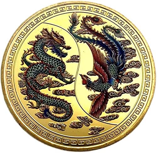 דרקון סיני מעופף פיניקס פיניקס מטבע זכרון מועדף מטבע מצופה זהב מטבע אספנות מטבע מזל טוב