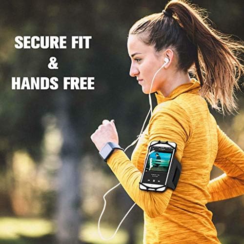 180 ° סרט זרוע סיבוב לטלפון סלולרי, מחזיק טלפון אוניברסלי של BeeaKtiv לתרגיל אימון כמו ריצה, ריצה קלה, הרמה, התאמה לאנדרואיד ואייפון,