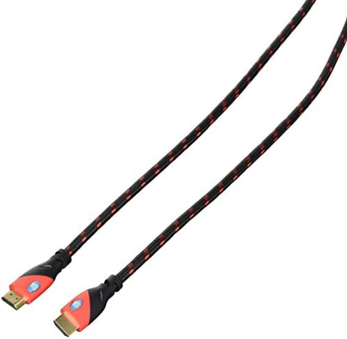 כבלים כלבים עליונים - TD -02BKR5- כבל HDMI במהירות גבוהה של זהב עם Ethernet למערכות משחק 3D HD PC DVD TVD Blu Ray - 5 רגל - אדום/שחור