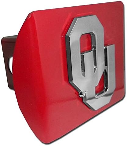 Elektroplate Oklahoma Foners Crimson OU סמל מתכת NCAA קרוואן כיסוי תקלה מתאים למקלט משאית מכונית רכב 2 אינץ '