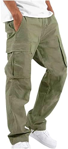 גברים של מכנסיים מטען אופנה מוצק צבע מרובה כיס מכנסיים חיצוני ספורט מזדמן כושר אצן מכנסיים טרנינג