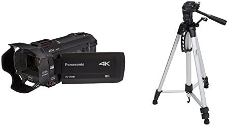 Panasonic HC-VX981K 4K מצלמת וידיאו, עדשת Leica Dicomar 20x, WiFi סמארטפון לכידת וידיאו תאומים וחצובה קלה עם תיק עם תיק