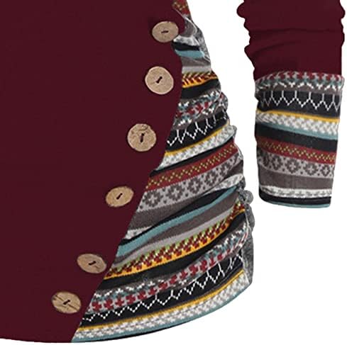 נשים שרוול ארוך חולצות בתוספת גודל שרוול ארוך מוצק בוטון חולצות אסימטרית חולצות סוודר