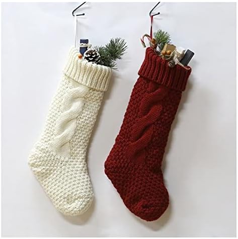 גרבי דלק, גרבי חג המולד, קישוטים לגרביים קלאסיים לשימוש ביתי, אדום/לבן. גרבי חג המולד