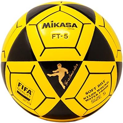 MIKASA FT5 Master Master כדורגל כדורגל, שחור/צהוב, גודל 5