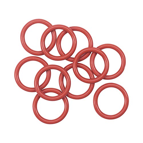 Othmro סיליקון O-Ring, 27 ממ OD, מזהה 20 ממ, רוחב 3.5 ממ, אטם טבעות חותם VMQ, אדום, חבילה של 10