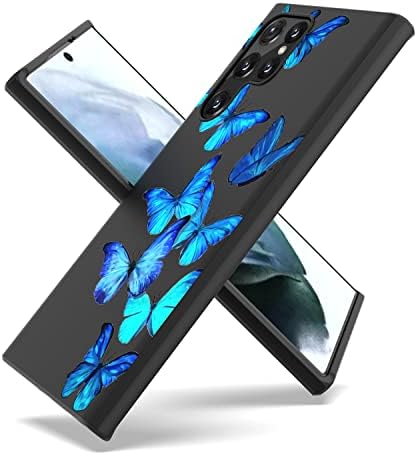 מקרה FCCLSS עבור סמסונג גלקסי S22 Ultra 5G, Samsung S22 Ultra 5G Case Slim Fit Soft TPU Crystal Case Case Butterfly יוקרתי, מגן אטום לזעזועים