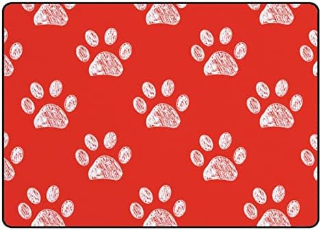 זוחל שטיח מקורה משחק מחצלת מחצלת כלב אדום לסלון חדר שינה חינוכי חינוך משתלת שטיחים שטיחים 80x58in