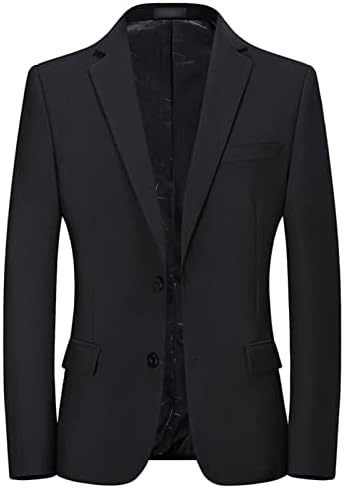 חליפת גברים דקיקים של גברים, בלייזר קל משקל קל כפתור אחד ז'קט עסק מוצק מעיל דש רשום מעיל ספורט רשמי