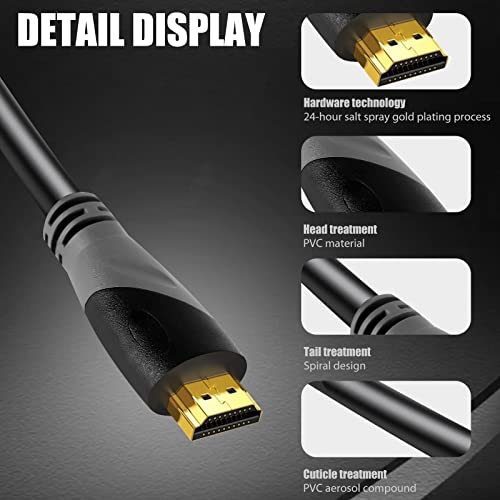 כבל HDMI 4K 100ft במהירות גבוהה כבלי HDMI מחברים מצופים זהב מחברים 4K 60Hz 2K מלא HD 1080P HDMI 2.0 18GBPS 26AWG Ethernet/HDR/ARC/HDCP